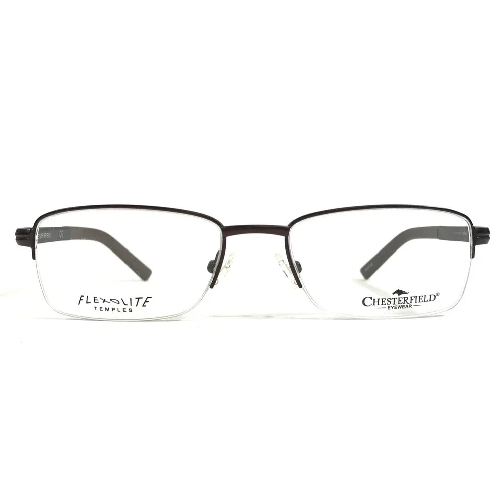 Chesterfield Eyeglasses Frames CH863 01F1 Brown Rectangle Half Rim 53-18-140